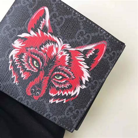 gucci supreme wallet wolf|black Gucci signature zipper wallet.